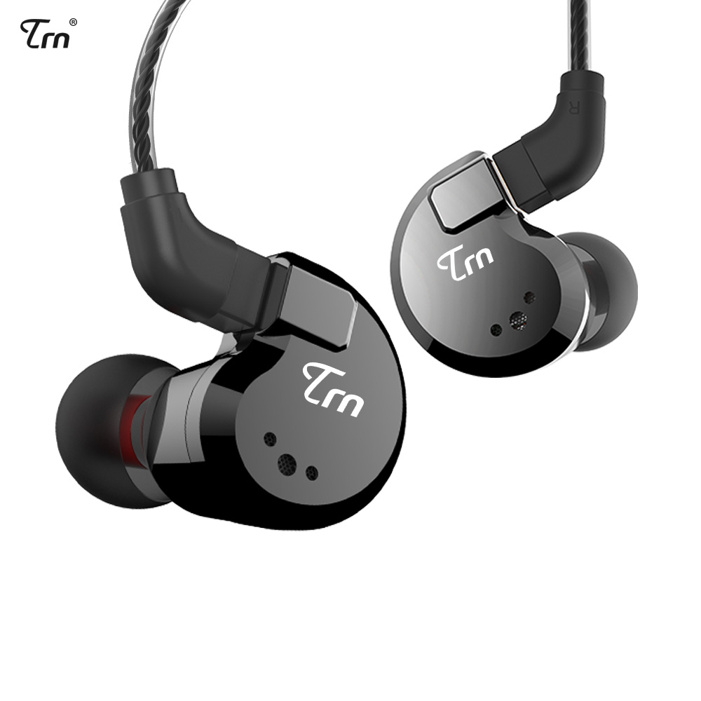 TRN V80 2BA + 2DD Hybrid Metall In Ohr Kopfhörer IEM HIFI DJ Monito Laufende Sport Kopfhörer Ohrstöpsel Headset 2Pin abnehmbare TRN V30: Black no mic