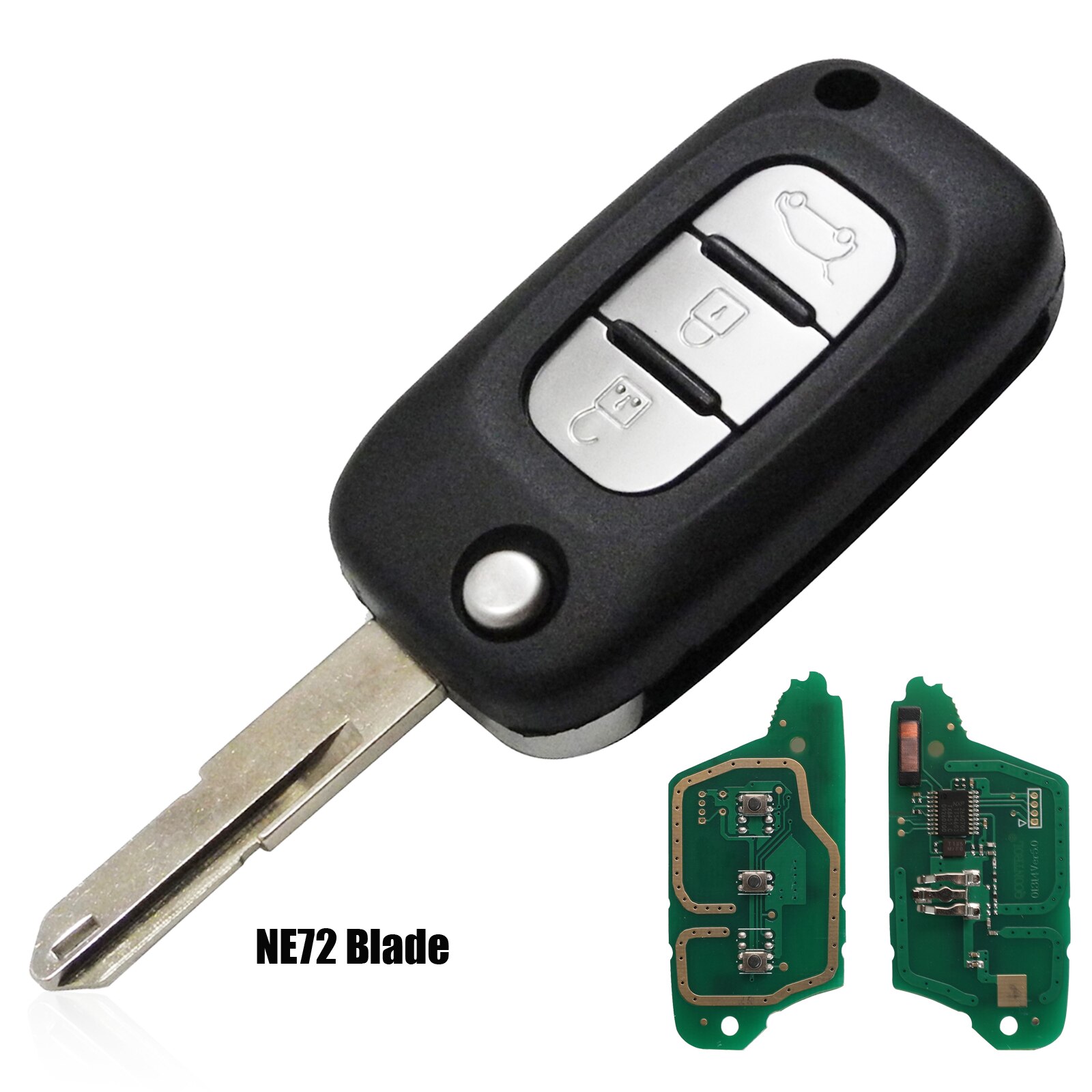 jingyuqin ASK FSK ID46 433MHZ pcf7961 Remote Key Case Shell Cover For Renault Clio 3 Megane 3 Kangoo Modus Folding Flid: ne73 Blade / FSK