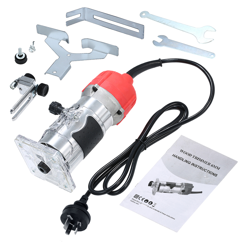800W Woodworking Electric Trimmer Machine Wood Milling Engraving Slotting Trimming Machine Engraving Carving Router Wood Tool: AU Plug