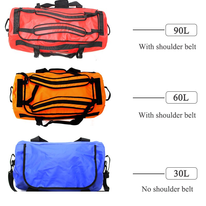 30/60/90L Outdoor PVC Waterproof Bag Dry Sack Storage Bag for Rafting Canoe Boating Kayaking River Trekking Swimming Travel Bag