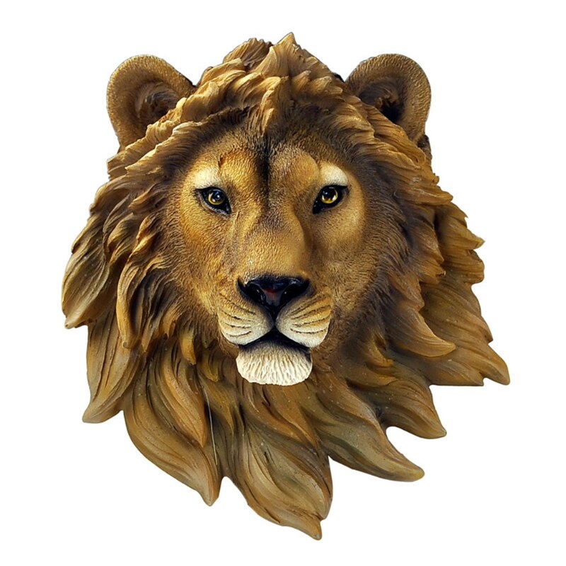 Décoration murale 3D en résine avec tête d&#39;animal, loup, tigre, léopard, Lion, ours, Sculpture d&#39;animaux: LD