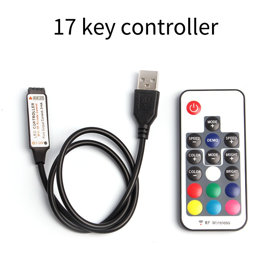 USB LED RGB Remote dimmer Light 5 12 24 V Volt RGB USB IR RF Remote Controller 5V 12V 24V USB LED Strip 3 17 24 Key Wireless