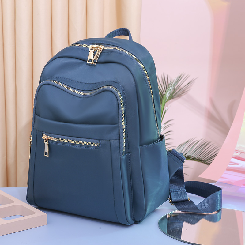 Mochila escolar femenina, bolso de hombro para mujer: blue