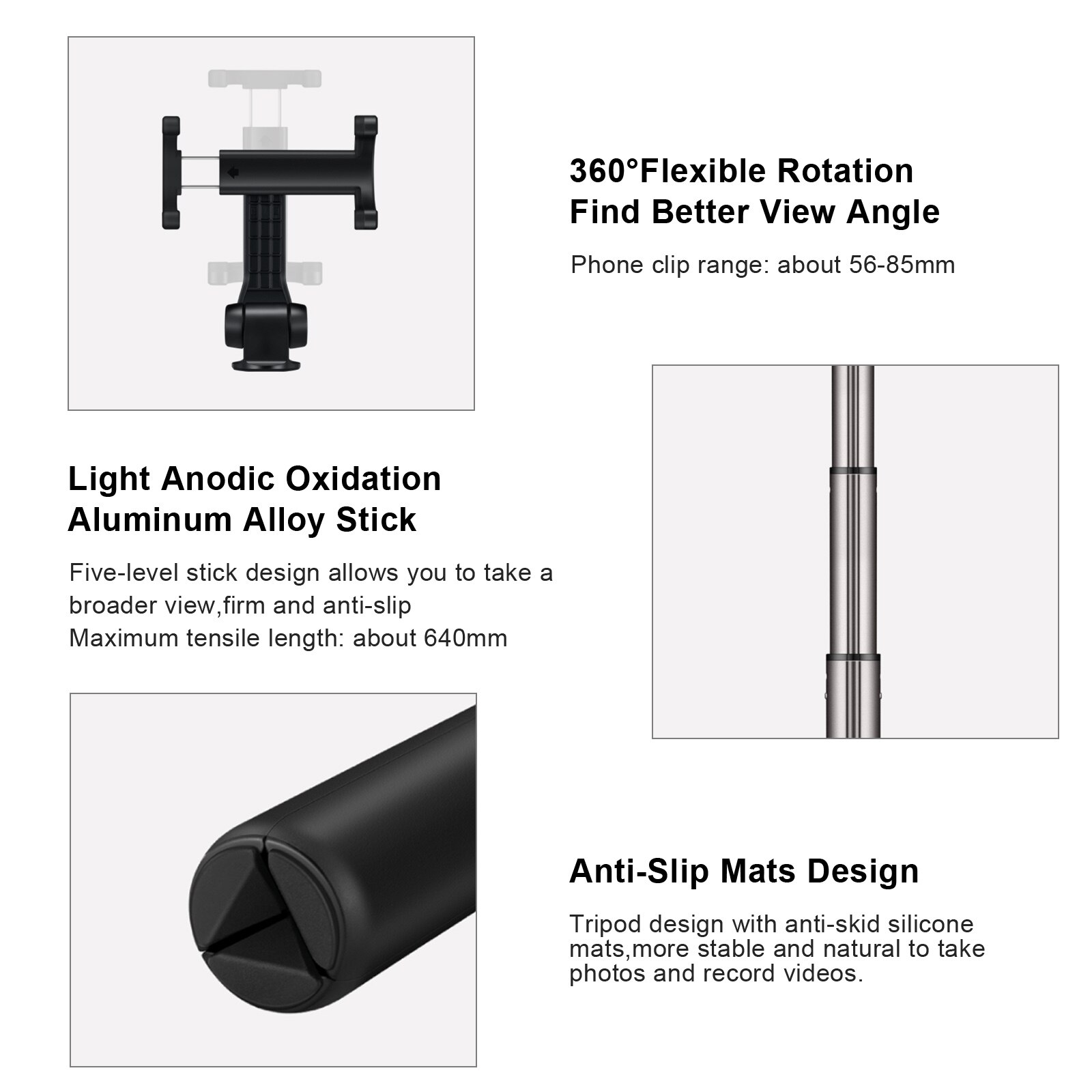 Huawei AF15 Draagbare Draadloze Bluetooth Selfie Stick Statief Monopod, Afstandsbediening Voor iOS Android, Zoom Controle Voor Huawei Telefoon. Telefoonstandaardhouder, lichtgewicht reis-selfiestick