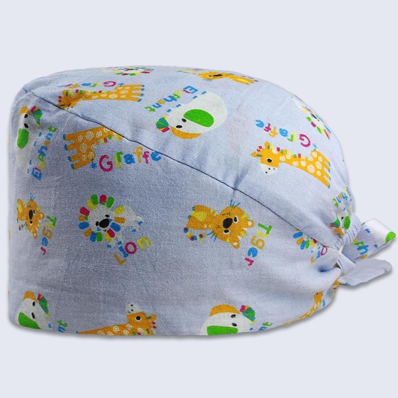 Cartoon print verpleegster dokter operatie muts laboratorium dierenwinkel ademend zweetabsorberend verpleegkundige muts chef-kok schoonheidssalon kalebas muts: Z -099