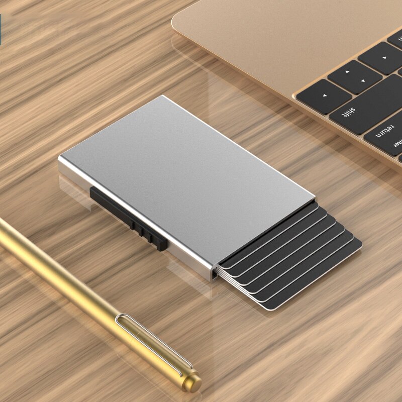 Metal Automatic Pop-Up Card Bag Male Business Card Bag Female Antimagnetic Ultra-Thin Simple органайзер для документ