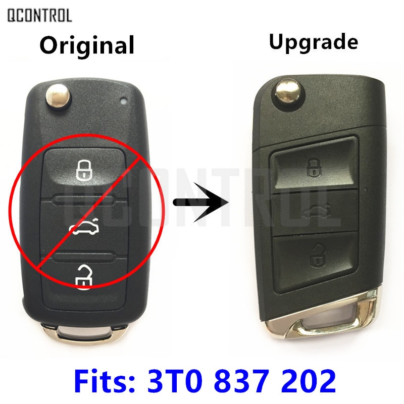 QCONTROL Verbesserte Auto Funkschlüssel 3T0837202 für SKODA Citigo/Fabia/Octavia/Schnelle/Roomster/hervorragend/Yeti 434 MHz