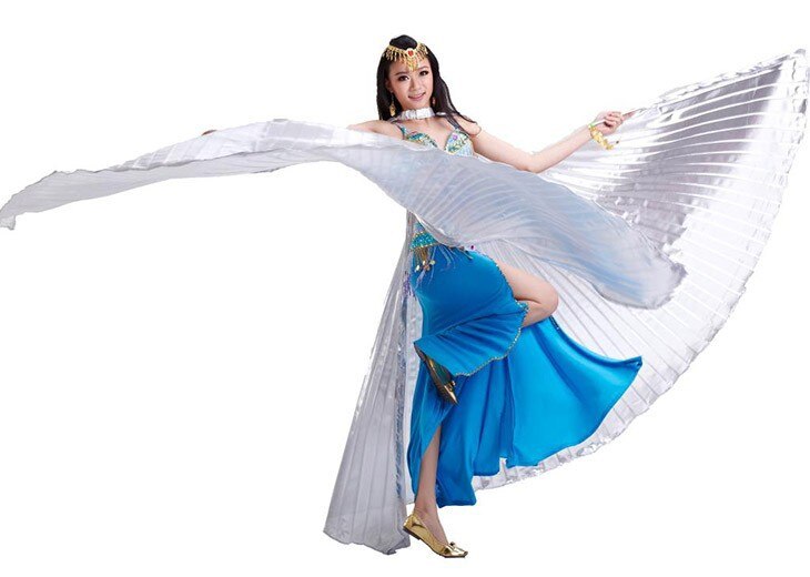, gran , apertura egipcia Isis, alas de danza del vientre, accesorios de baile, ala, venta sin palo, completamente , 8 colores disponibles
