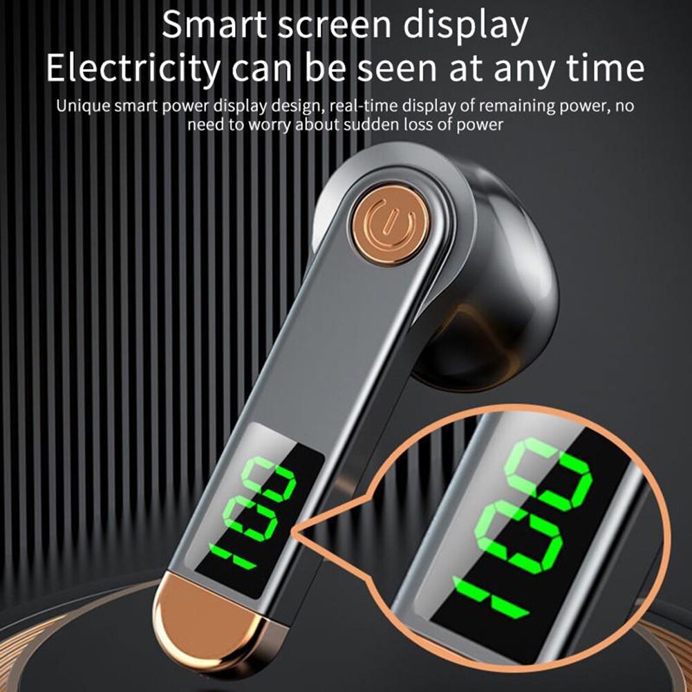 H01 kabellose 5.2 bluetooth-fähige business-ohrhörer mit digitalem display, hifi-bass und mikrofon