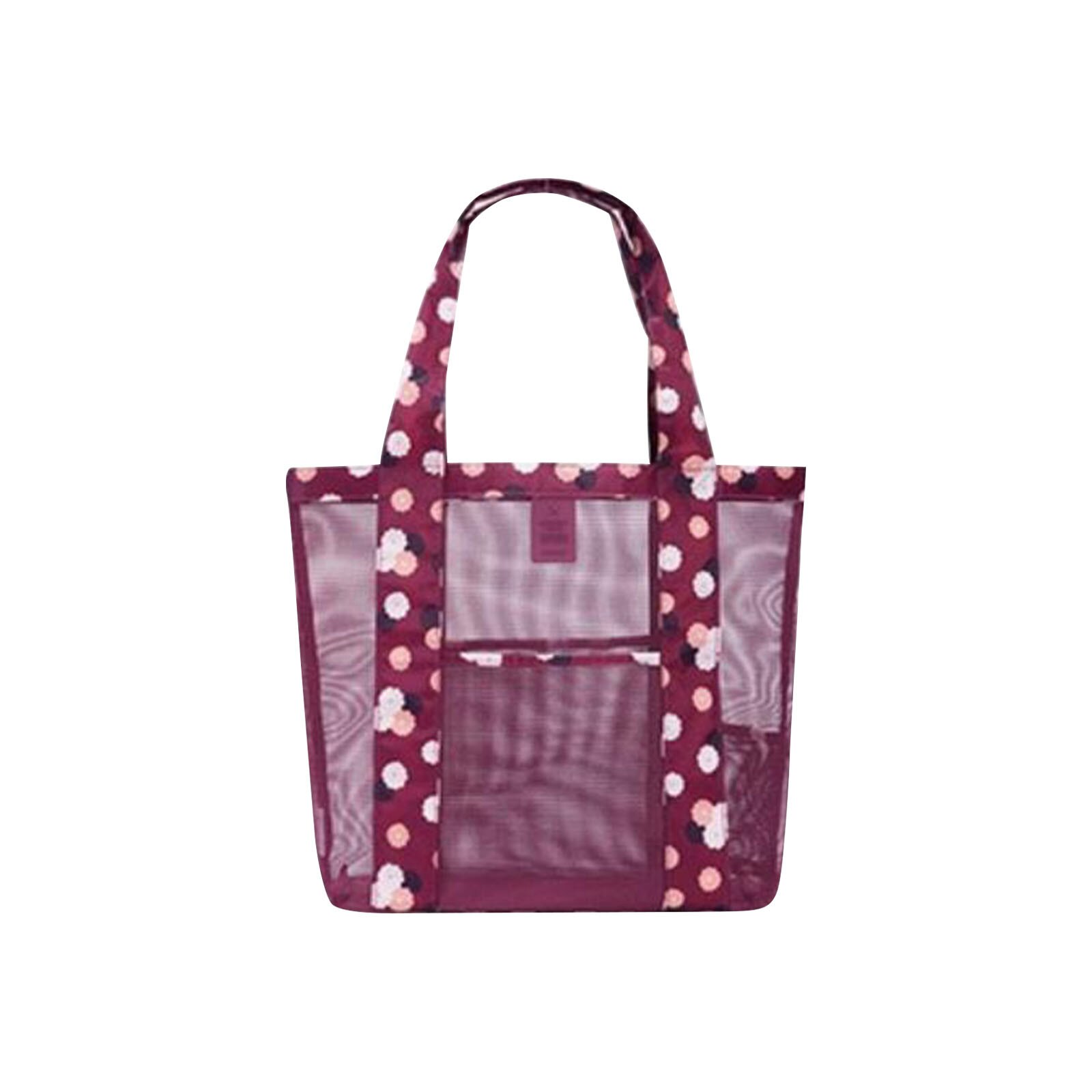 Zomer Outdoor Reizen Opbergtas Strand Netto Tas Een Schouder Grote Capaciteit Strandtas Draagbare Oversized Gedrukt Mesh tas: D