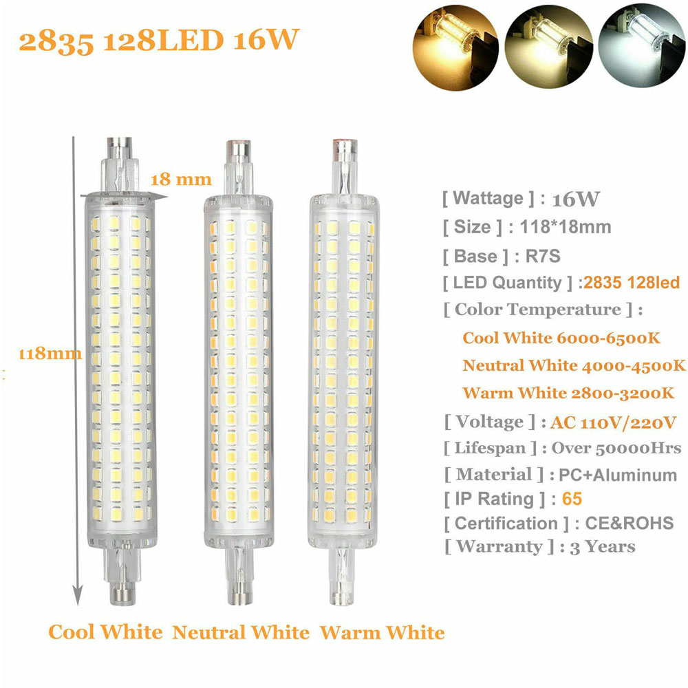 Dimmbare R7s LED J78 J118 7W 12W 15W 20W COB SMD 2835 Mais Lampen Keramik Glas rohr Licht Ampulle Ersatz Halogen Bombillas