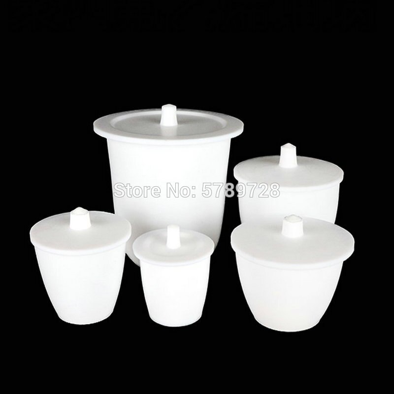 Crisol de vinilo PTFE con cubierta, crisol de laboratorio de PTFE de 20ml a 250ml, tipo común, 1 pieza