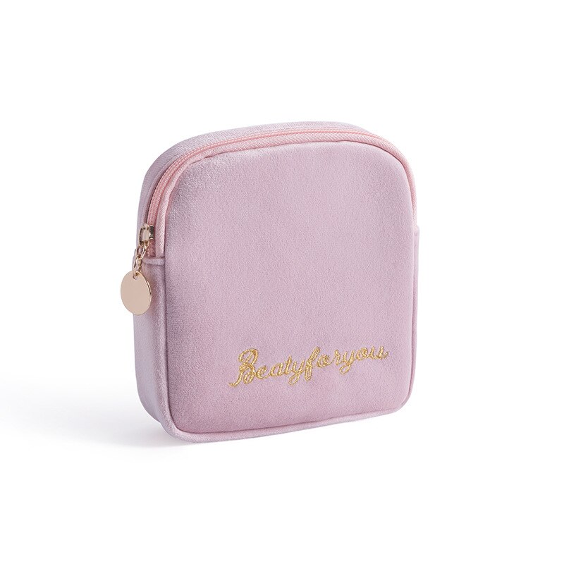 Luier Maandverband Opbergtas Canvas Pad Make-Up Tas Portemonnee Sieraden Organisator Creditcard Pouch Case Tampon Verpakking: Pink