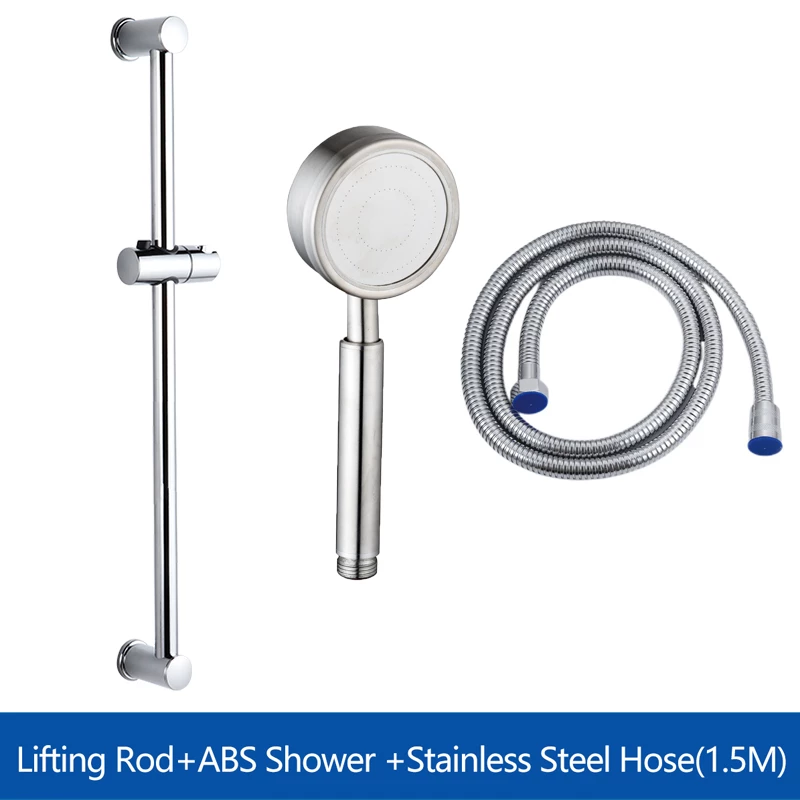 Shower Slide Bar Combo Hand Held Shower Head Holder Wall Mount ABS Chrome Plated Shower Sliding Bar Set: Whole Set 1