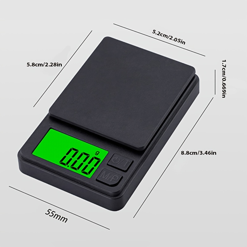 [1000g Digital Scale] Portable Precision Digital Pocket Scale Food ScaleJewelry ScaleBacklit LCDProtective Cover Kitchen Coffee