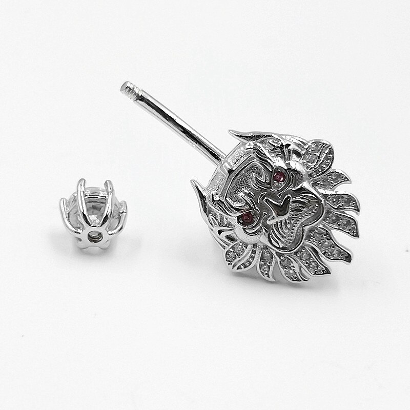 925 Sterling Zilver Belly Button Ring Leeuw Vorm Buik Piercing Zirconia Nacel Ring Piercing Lichaam Sieraden 1Pc