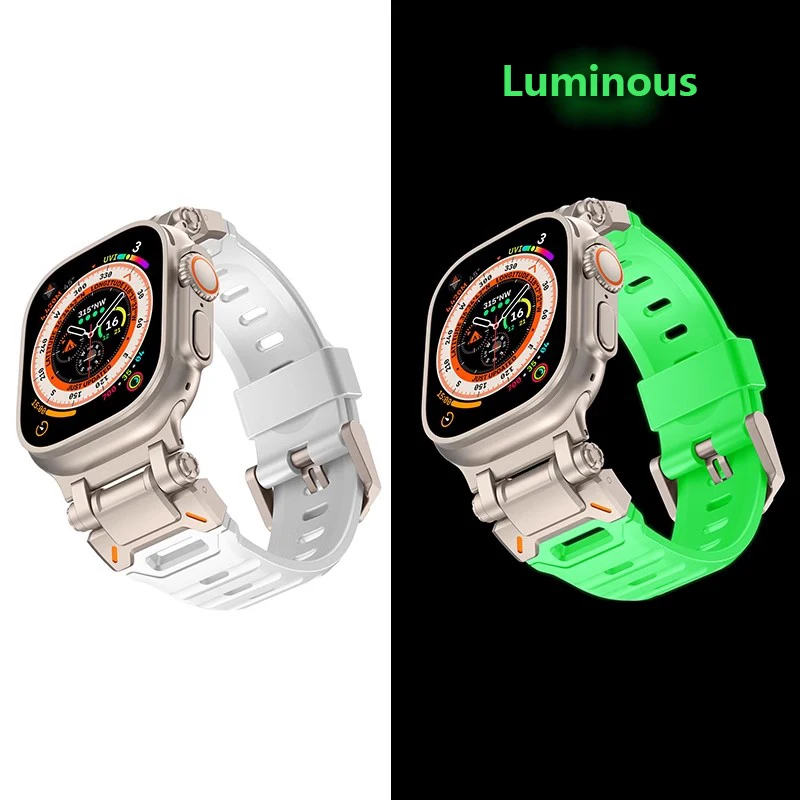 Pulseira de borracha para Apple Watch, Pulseira TPU de luxo, Ultra 2, 49mm, Série 9, 8, 7, SE, 6, 5, 4, cinta para iWatch Ultra 49, 45 milímetros, 42, 44 milímetros: Blue pink / 12mm