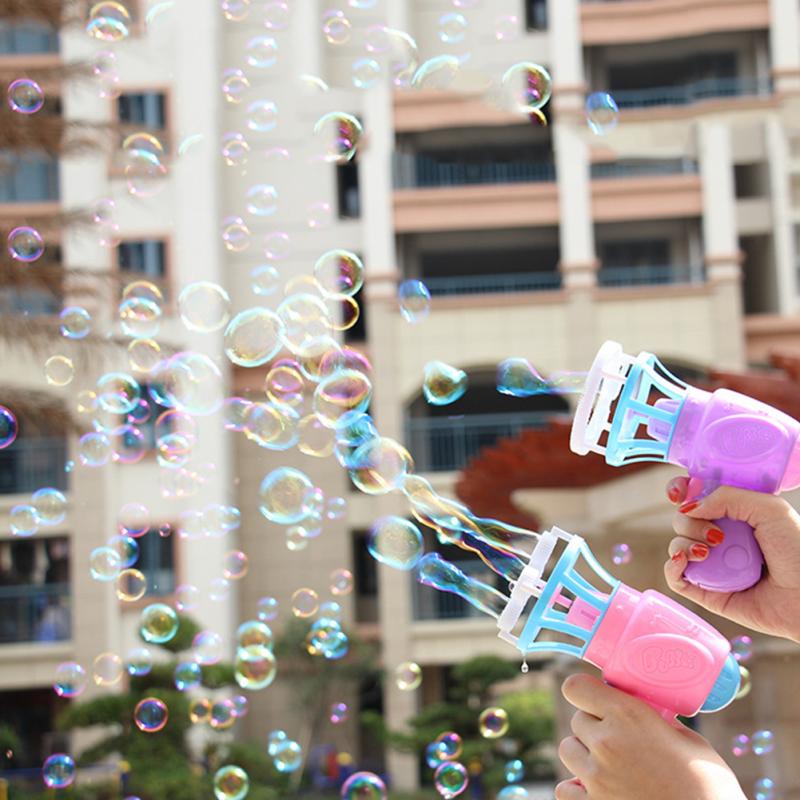 3IN1 Bubble Blower Machine Toy Kids Soap Water Bubble Gun Blower Summer Outdoor For Party And DIY