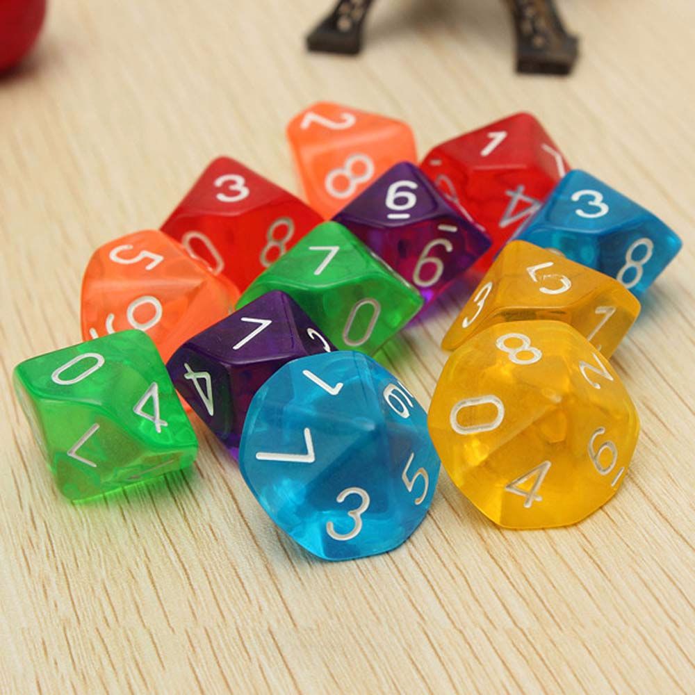 Lot de 10 dés à 10 faces pour jeux de rôle, idéal pour les amateurs de jeux de société