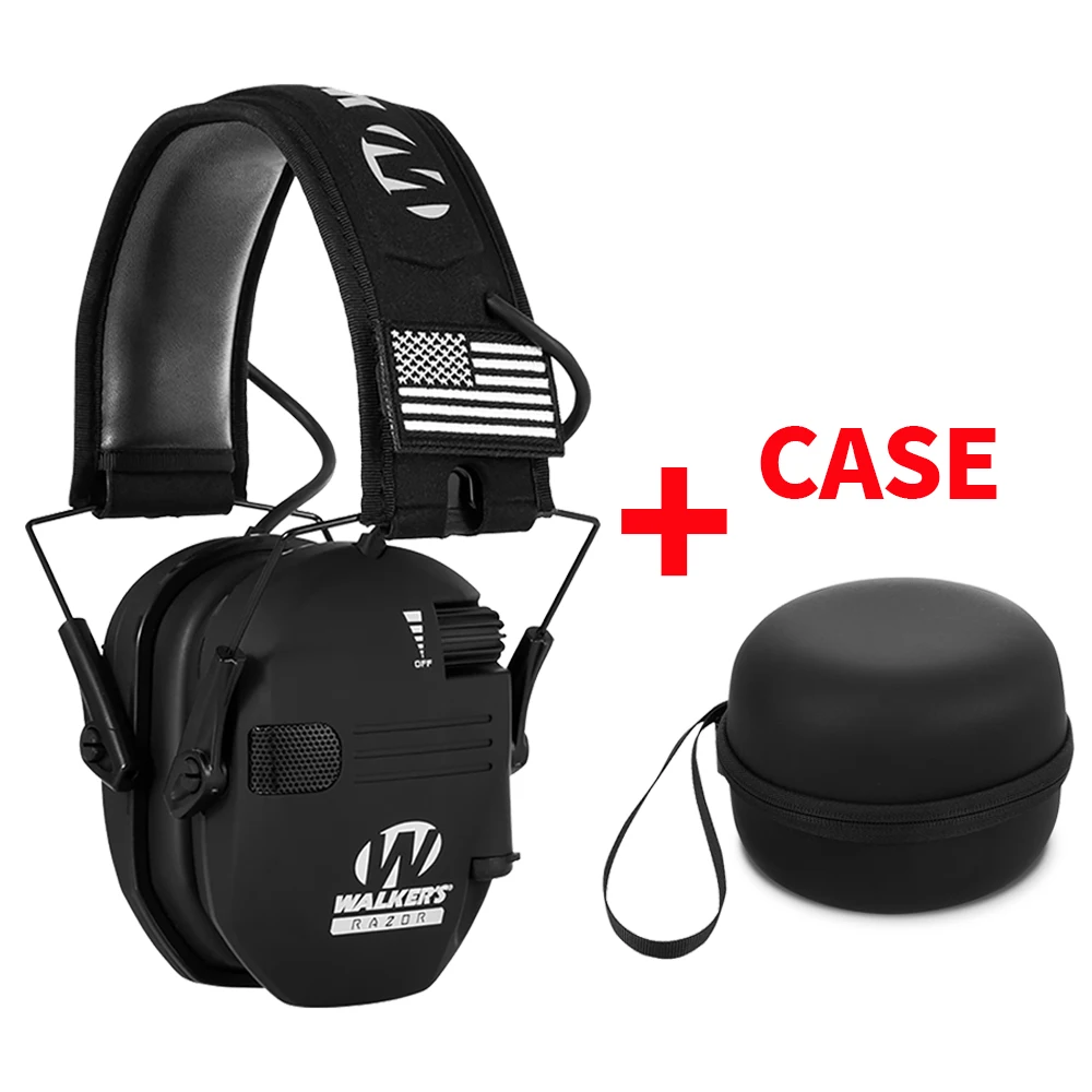 Ear Protection Electronic Hearing Protection Active Protector for Shooting Earmuffs NRR 23dB Noise Reduction Headset: black