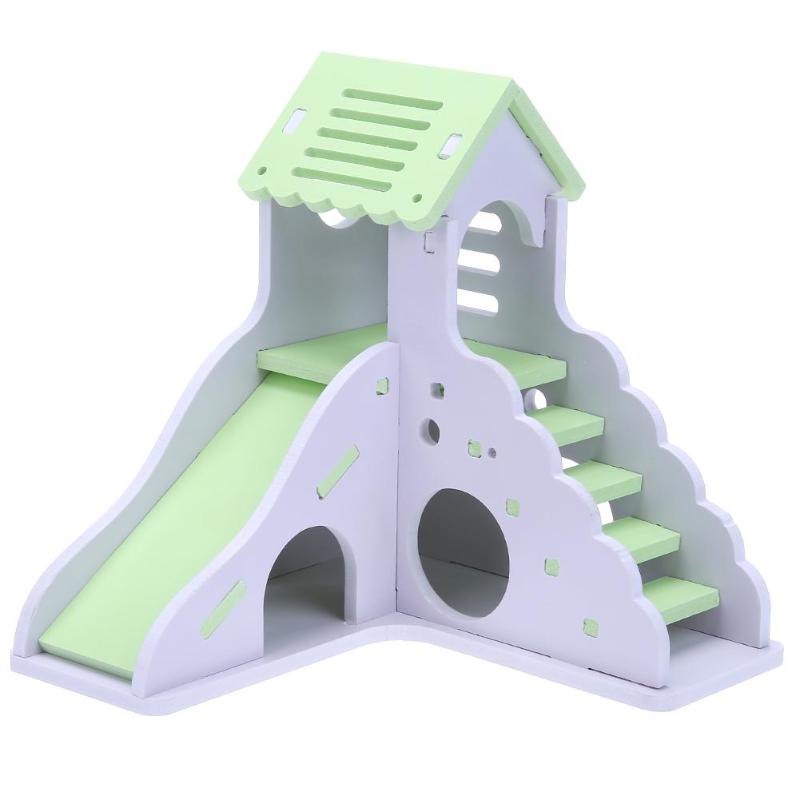 Holz Hamster Treppe Schlaf Haus Goldene Bär Nest Bett für Kleine Haustiere Chinchillas Guinea-Schwein Kleine Haustiere KäFeige Spielzeug: A 16.7X16.5X16.5CM