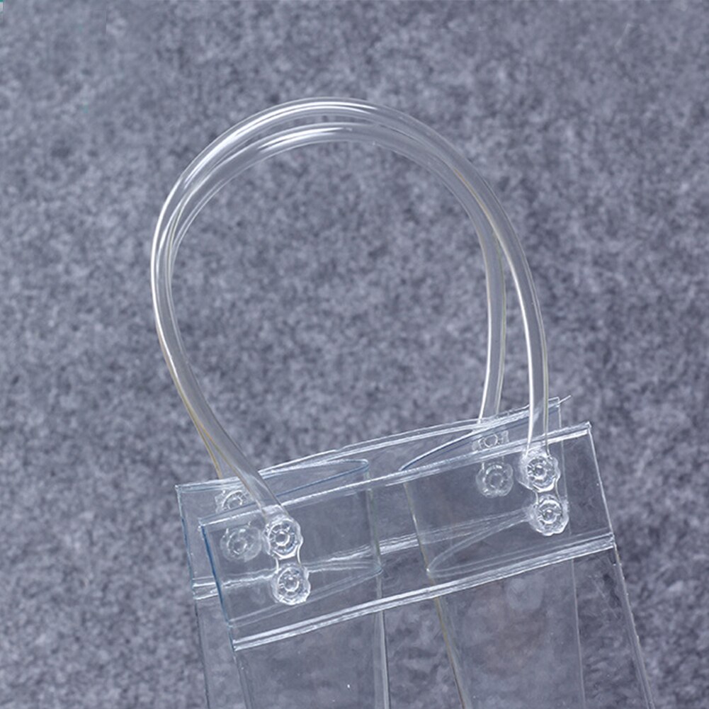 PVC Leakproof Ice Bag ECO Friendly Transparent Ice Pack Portable Ice Bucket Wine Champagne Bottle Chiller With Carry Handle Bag