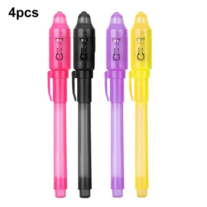 2/4/8/14 pièces Stylo UV Invisible Crayon Magique Secret Stylo Fluorescent pour Bloc-Notes Enfants Enfant Dessin Peinture Conseil FOU99: 4pcs