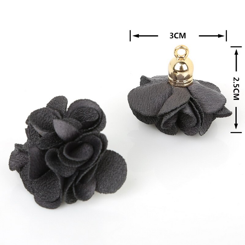 10 stuks 3*25cm bloemen bedel hanger kwastjes voor strik knutselen bruiloft feest decoratie doe-het-zelf benodigdheden verpakking accessoires: Donkergrijs