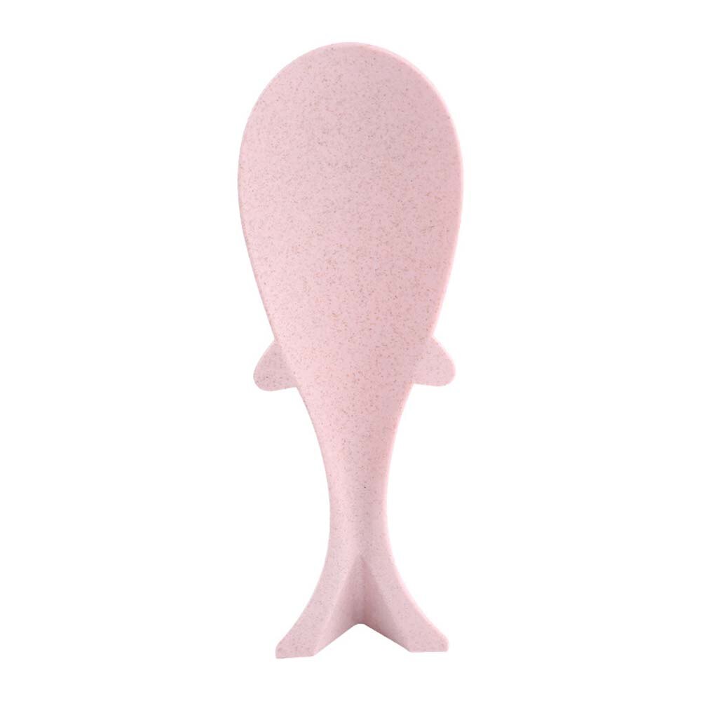 Cartoon Fish Shape Wheat Straw Plastic Rice Spoon Spatula Spoon Non-stick Rice Spoon Rice Paddle Soup Sauce Rice Scoop: pink