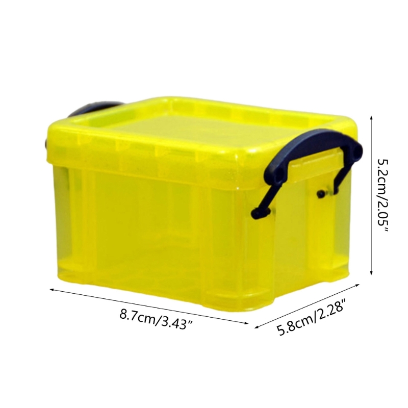 9 Colors Small Plastic Box with Locking Lid Hardware Parts Storage Organizer Rectangular Container 8.7x6.5x5.2cm