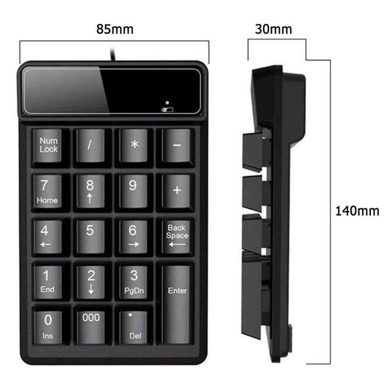2.4G USB Wireless Mini Digital Keyboard 19 Keys Waterproof Number Keypad Support