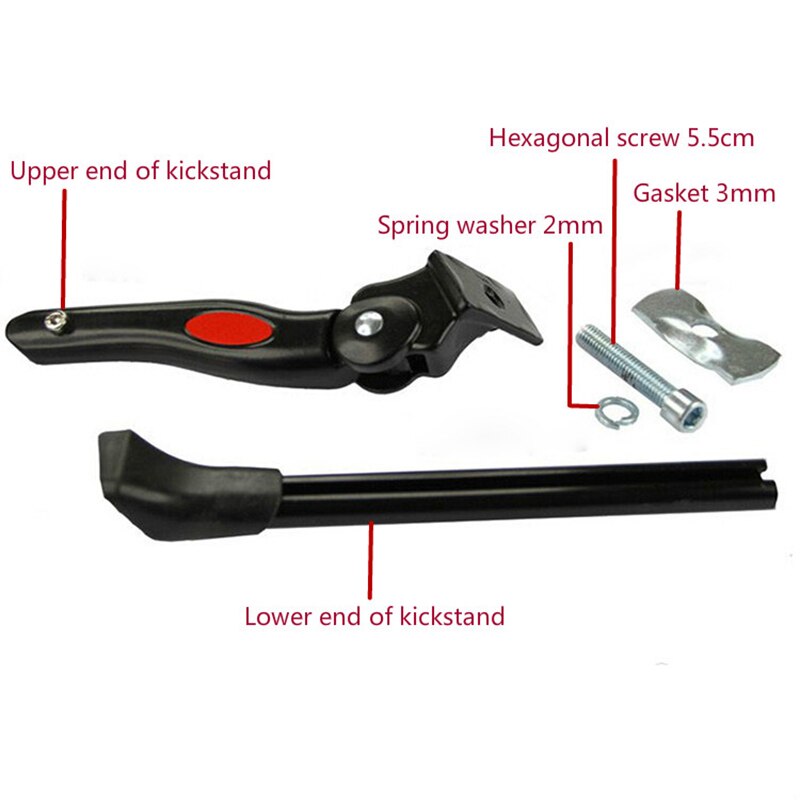 Middle Bike Stands Kickstand Aluminum Alloy Adjustable Parking Racks Mountain Bicycle Side Support Cycling Part for 20 24 26MTB