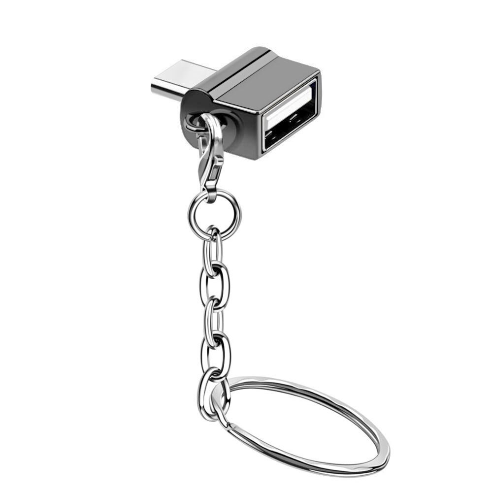 Usb Type C Otg Adapter Type-C Naar Usb Converter Voor Usb C Pd Charger Mouse Keyboard Flash Disk draagbare Sleutelhanger Otg Plug: Grey