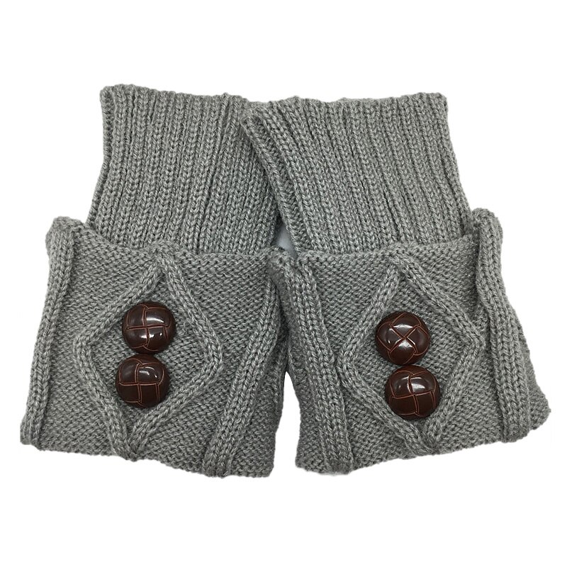 Frauen Gestrickte Bein Wärmer Kurzen Stiefel Manschetten Knöpfe Häkeln Stiefel Socken Gestrickte Gamaschen Beinlinge für Herbst/Winter