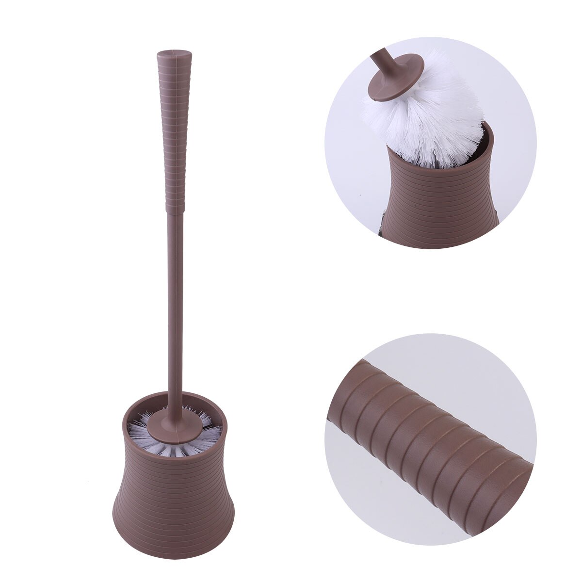 Long Handle Toilet Brush With Base Toilet Urinal Tough Brush Home Bathroom Hotel Cleaning Accessories for Home Bathroom (White)