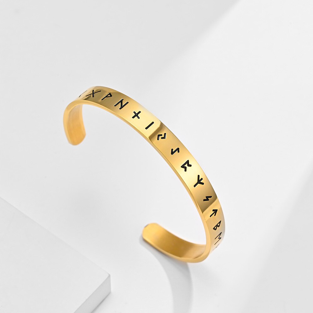 retro Einfache Edelstahl Odin Wikinger Rune Armbinde Männer Silber Farbe/Schwarz/Gold nordisch Wikinger Armbinde Amulett schmuck