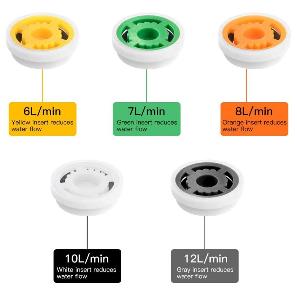 7pcs/Set Shower Flow Reducer Limiter Set G1/2 Adapter Shower Head Water Saving Valve With Washer Bathroom Accessories