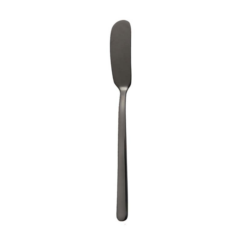 304 Stainless Steel Butter Knife Long Handle Jam Butter Spatula Western Tableware Cream Knurling Knife Kitchen Cheese Tools: Black