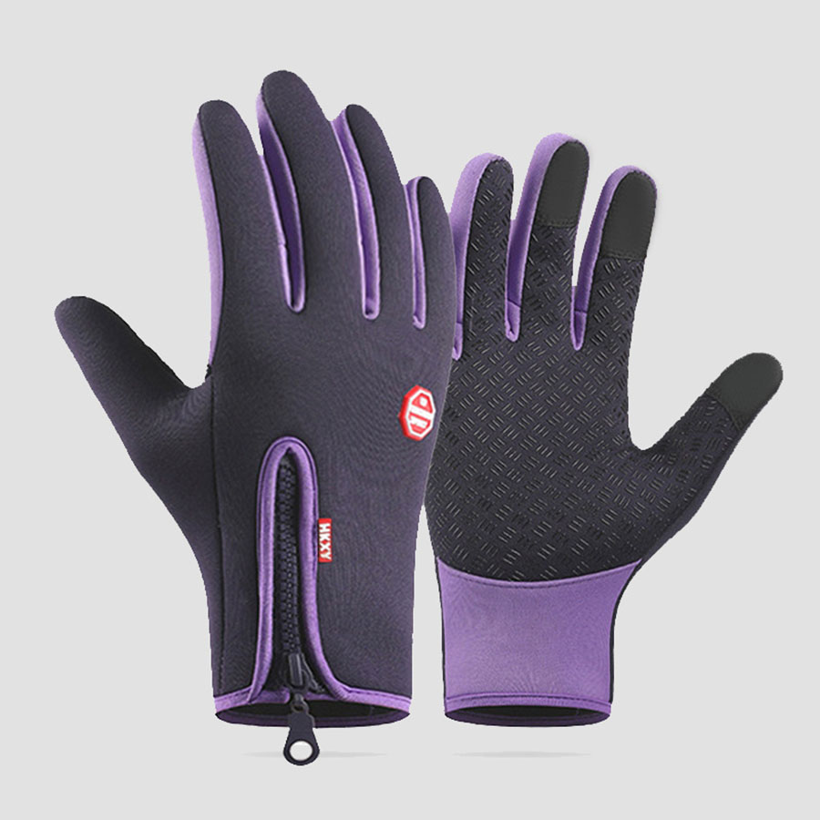 1 Piece of Sports Gloves, Outdoor Cycling, Skiing and Mountaineering Gloves, Autumn and Winter Touch Screen Non-Slip Gloves, Waterproof, Windproof and Warm Gloves: Lavender / M