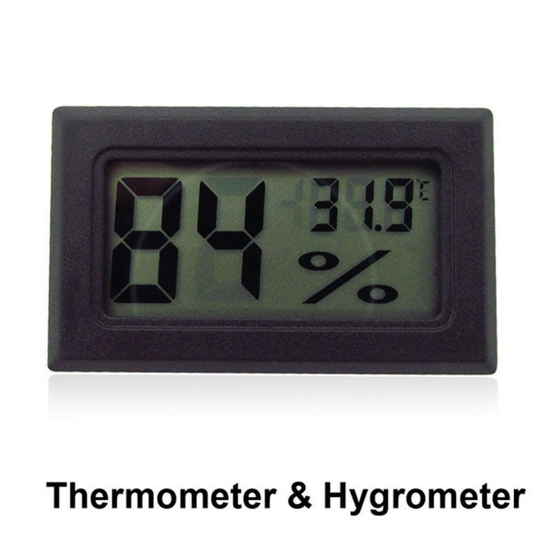 Lcd digitalt termometer hygrometer sonde køleskab fryser termometer termograf til køleskab temperatur kontrol  -50 ~ 110 c: Sort hygrometer