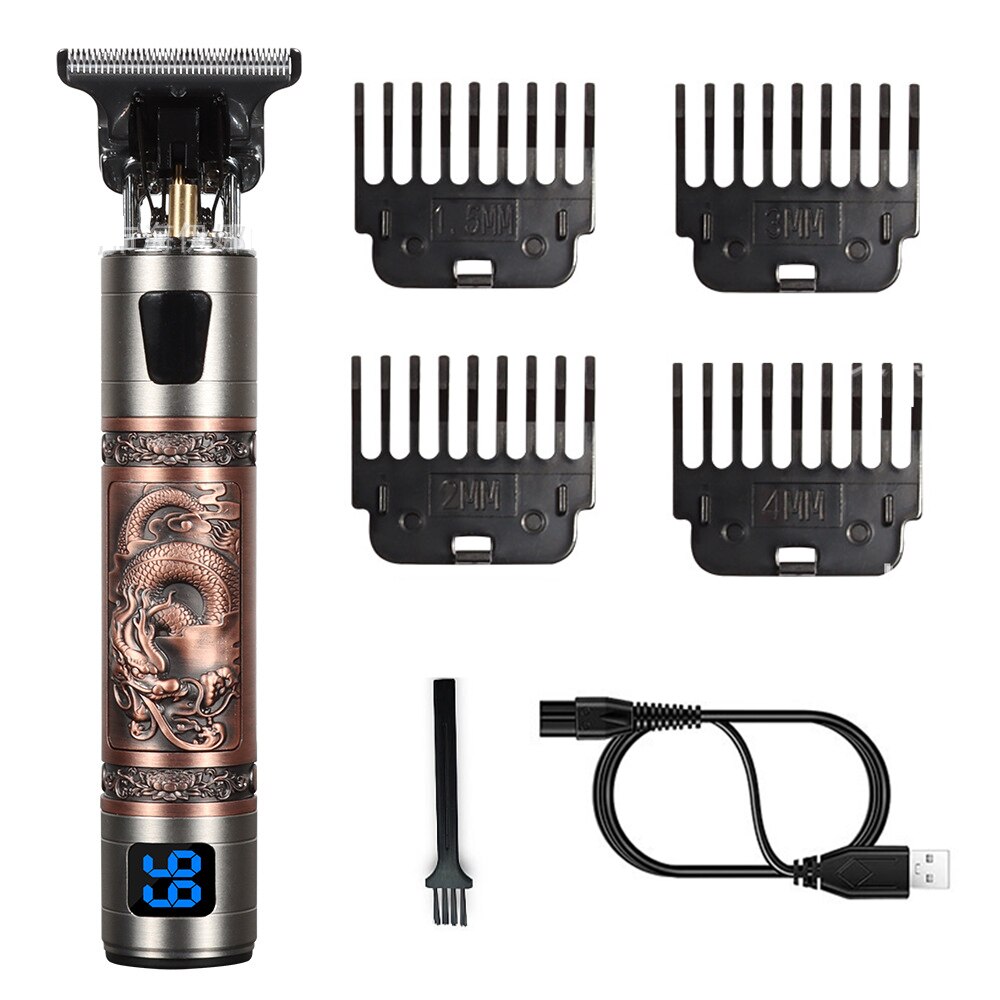 Elektrische Haar Schneiden Maschine Für Männer Drache Friseur Haar Trimmer 0mm Bart Rasierer USB kabellos Haar Haarschneidemaschine einstellen: Drachen