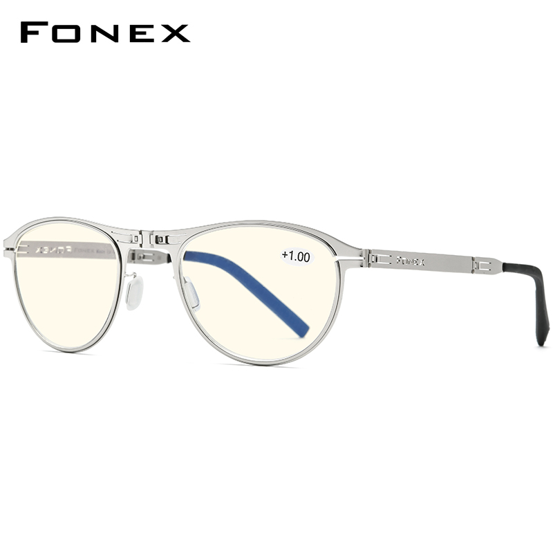 FONEX Anti Blauw Blokkeren Vouwen Leesbril Mannen Vrouwen Presbyopie Verziendheid Dioptrie Schroefloos Opvouwbare Brillen LH013