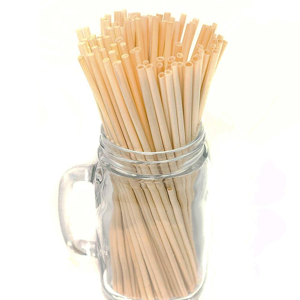 100Pcs 20cm Natural Wheat Straw Biodegradable Portable Kitchen Bar Drinking Tool