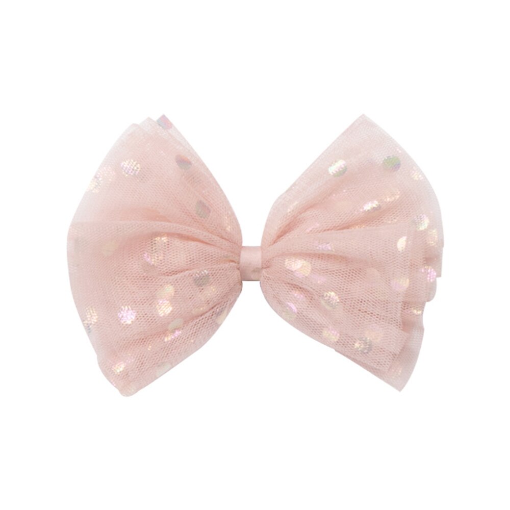 Lazos de hilo de lentejuelas para niñas pequeñas, horquillas de Organza hechas a mano con Clips, tocado de Boutique para niñas, accesorios para el cabello: F