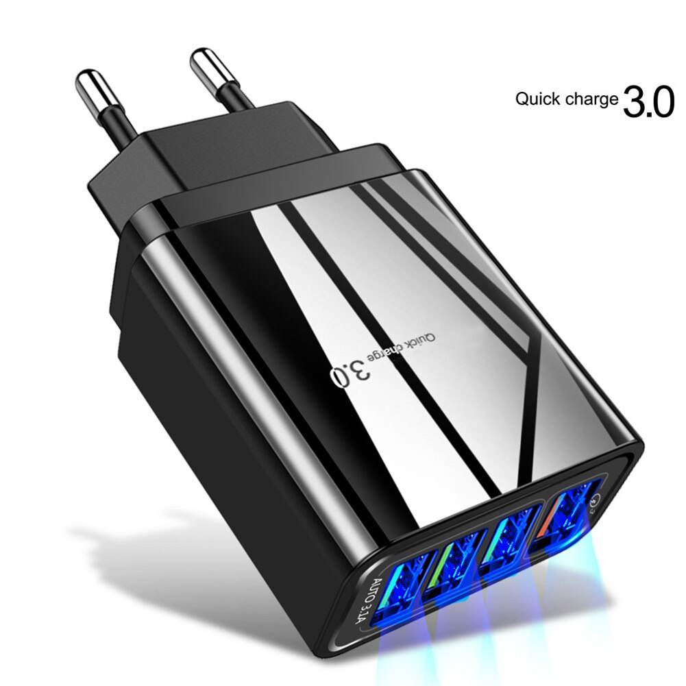 4 Usb-poorten Quick Charger USB3.0 Snelle Oplader Mobiele Telefoon Oplader Adapter Usb Charger Power Adapter Muur Oplader Uk/us/Eu Plug