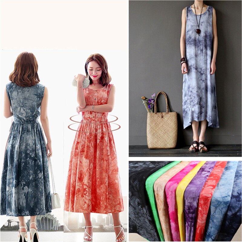 50x140cm cravate-teinture impression glace soie coton tissu Anti-rides tissu respirant couture tissu bricolage à la main Patchwork accessoires