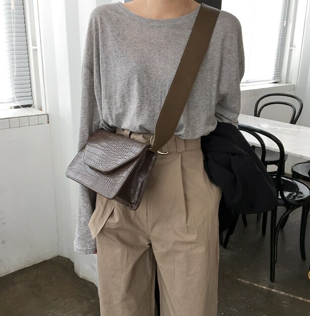 Bolso de mujer a la un bolso de hombro señora chica Linda vintage messenger bolsa cruzada simple yuii2