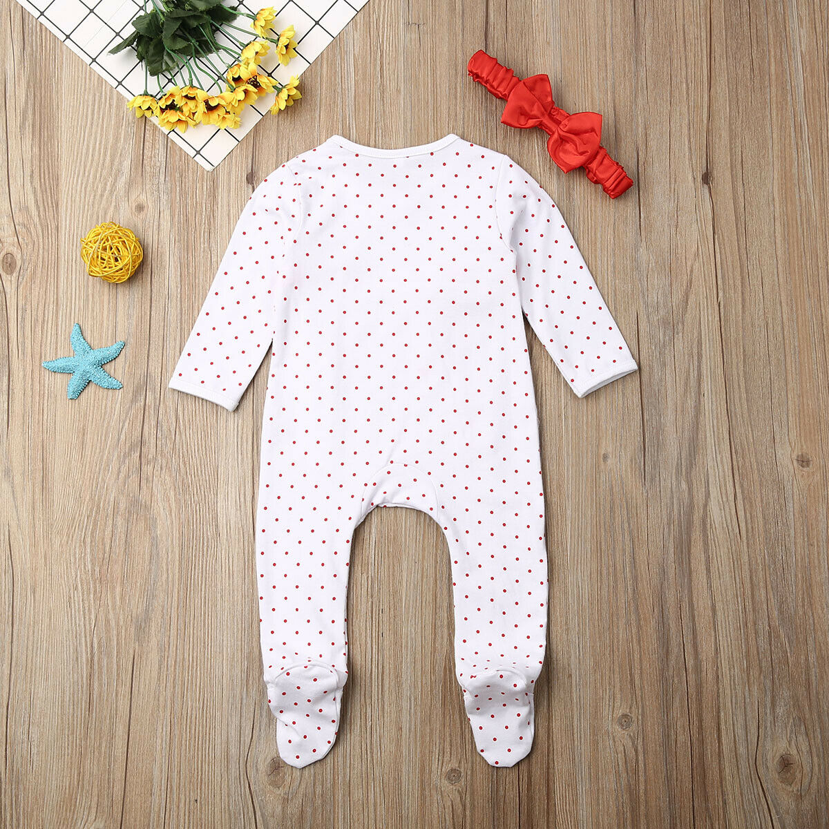 0-12M Pasgeboren Baby Xmas Wrap Footies Jumpsuit Leuke Cartoon Santa Print Comfortabele Playsuit Kerstcadeau Baby Kleding