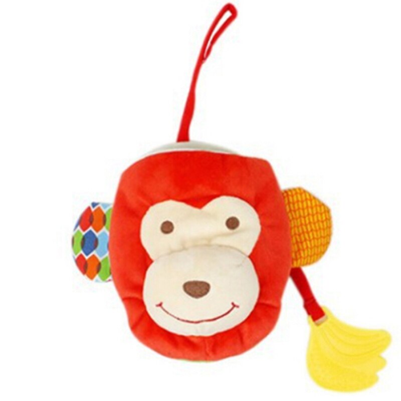 A Forma di animale Burattino di Mano Del bambino \'s Libro di Panno Giocattoli Madre e Del bambino Interattivo comfort Giocattolo Apprendimento Precoce Del bambino Sonagli: scimmia
