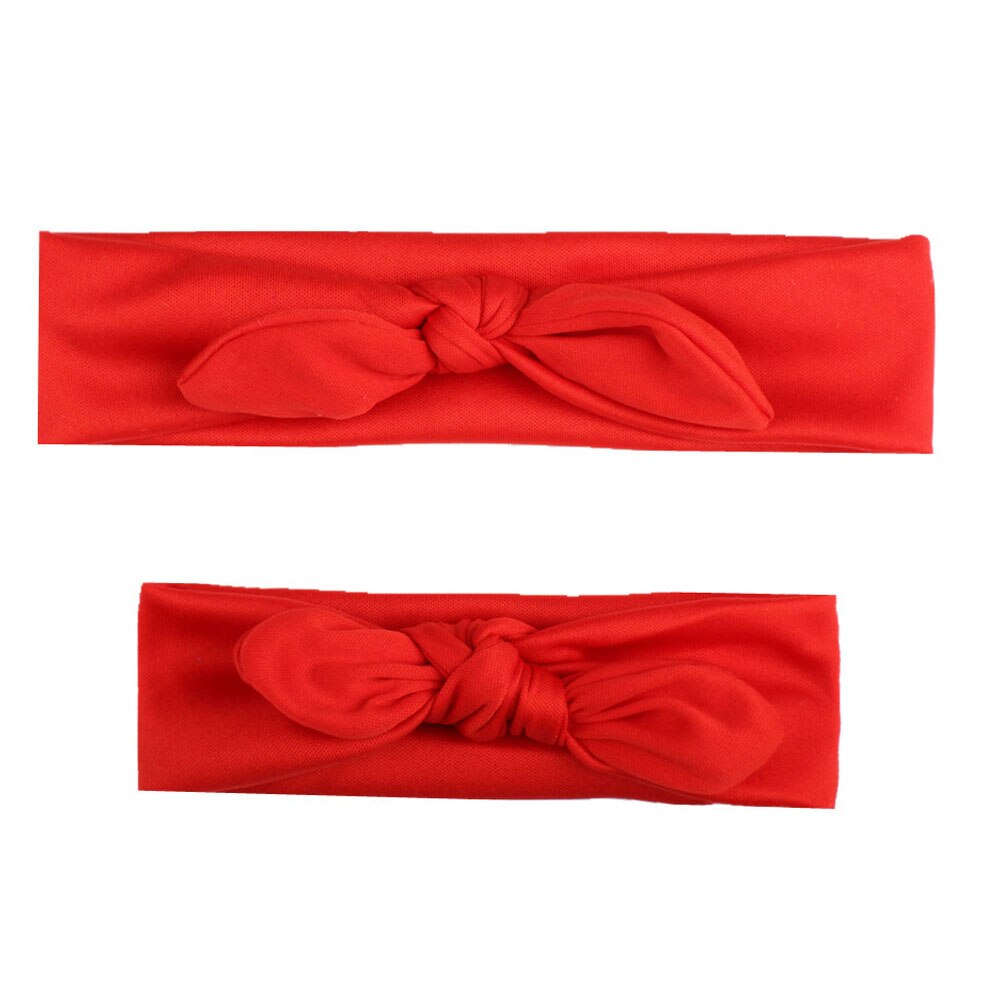 2 pièces mignon famille doux chapeaux belle impression Parent bandeau de cheveux solide bébé fille femmes maman mère bandeau noeud